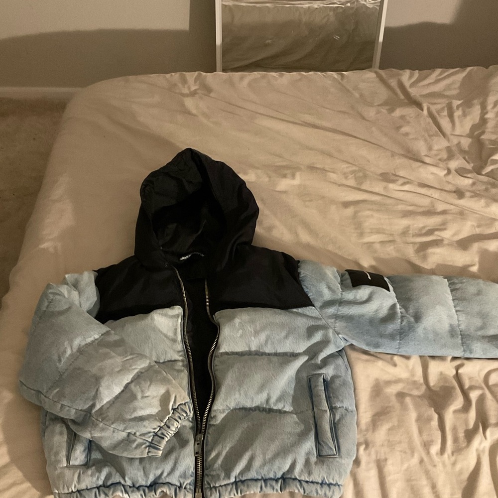 Alexander Wang Cropped Puffer Jacket Two Toned